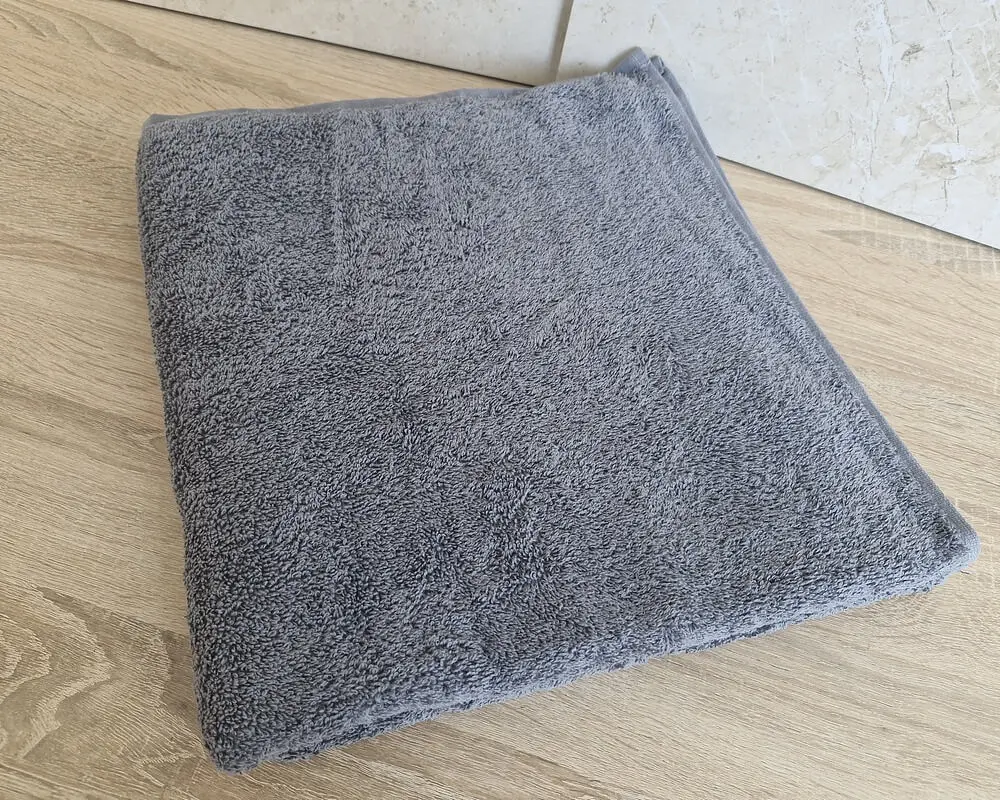 Рушник турецький махровий однотонний Gulcan 70х140 сірий Grey щільність 480 г/м2 петля 16/1 - фото 3