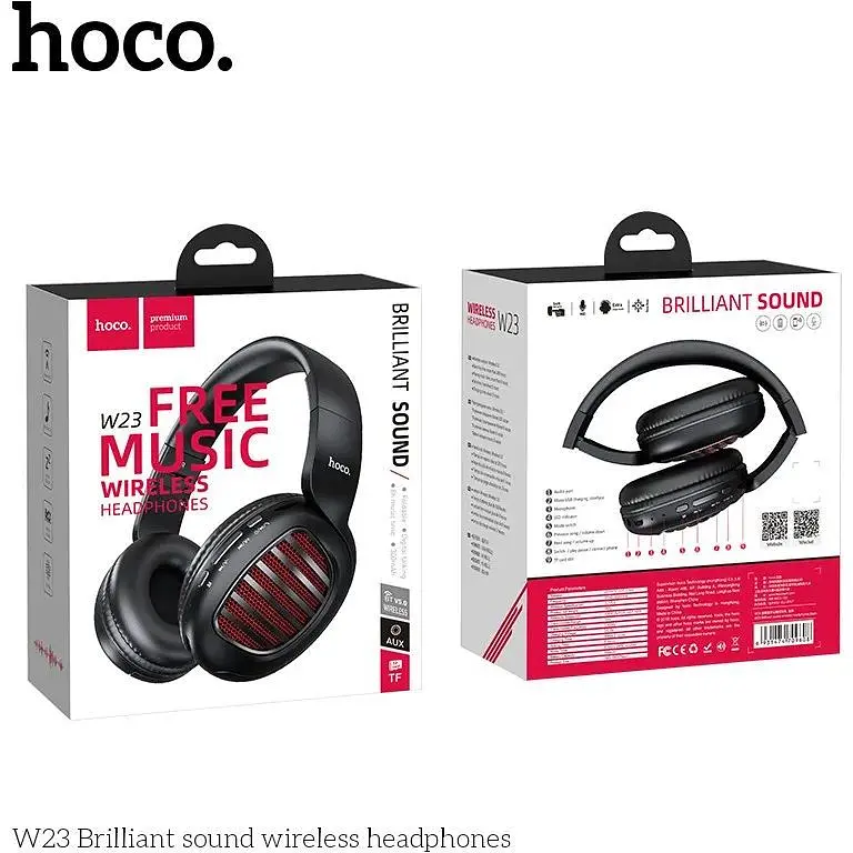 Навушники Bluetooth Hoco Brilliant Sound W23 чорні - фото 2