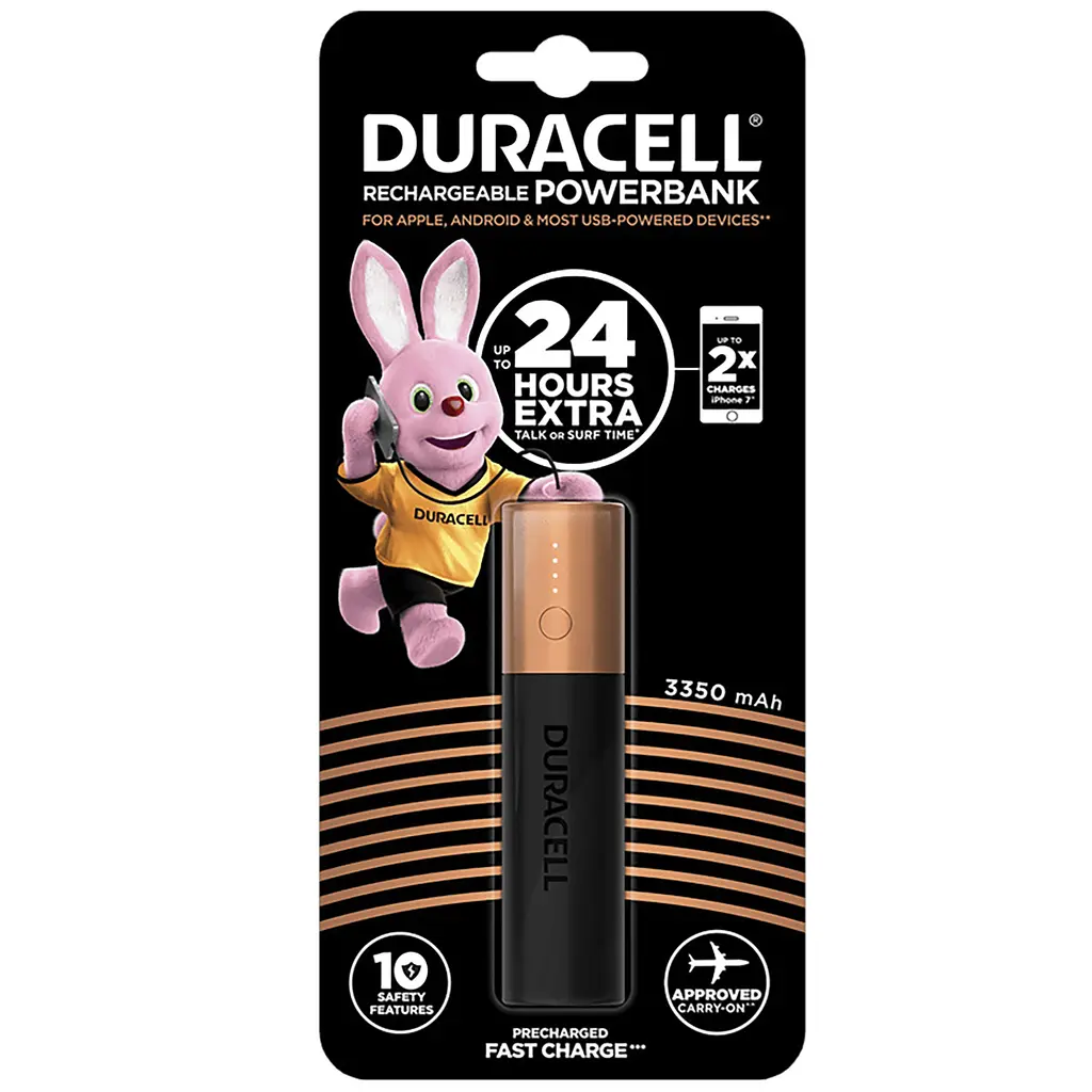 Портативний зарядний пристрій Duracell Powerbank 2.4A 5V 3350 mAh (5002730) - фото 1