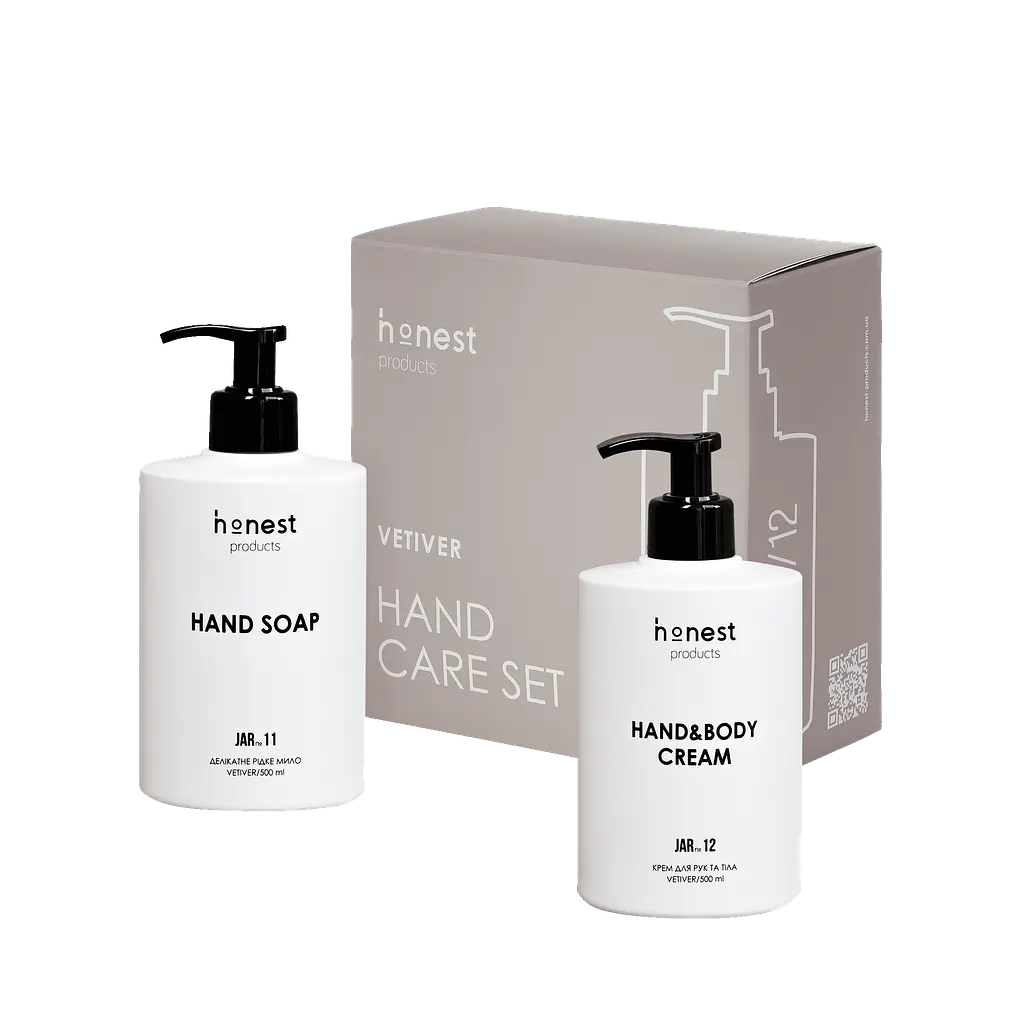 Подарунковий набір мило та крем для рук Honest products vetiver