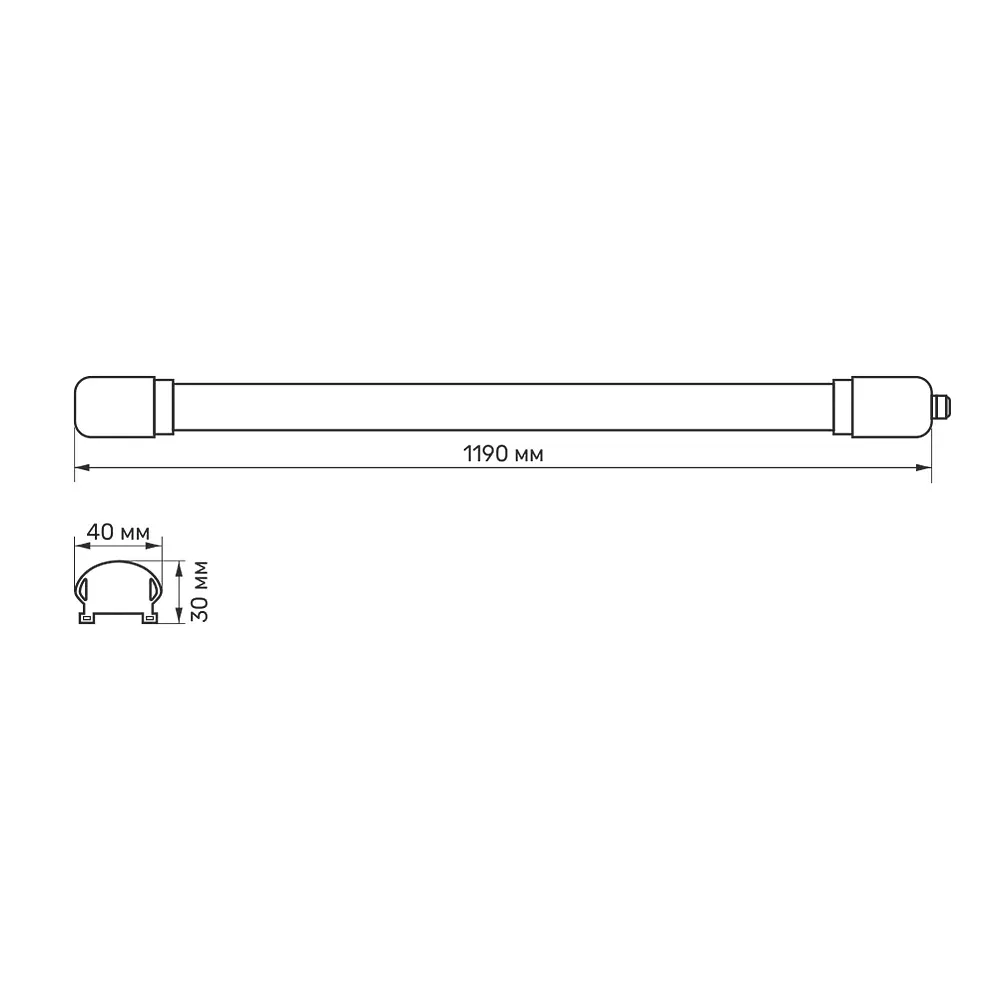 Светильник линейный Titanum LED IP65 36W 6500K 1.2 м (TL-BNW-36126) - фото 3