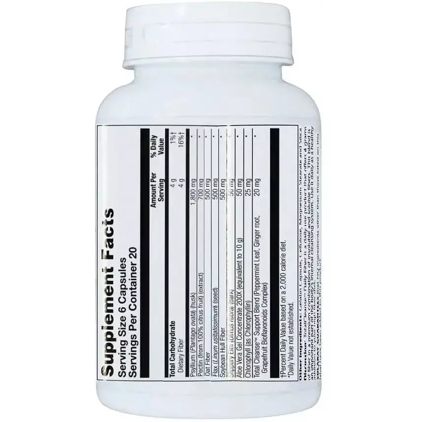 Повне очищення Solaray Total Cleanse Daily Fiber 120 капсул - фото 2