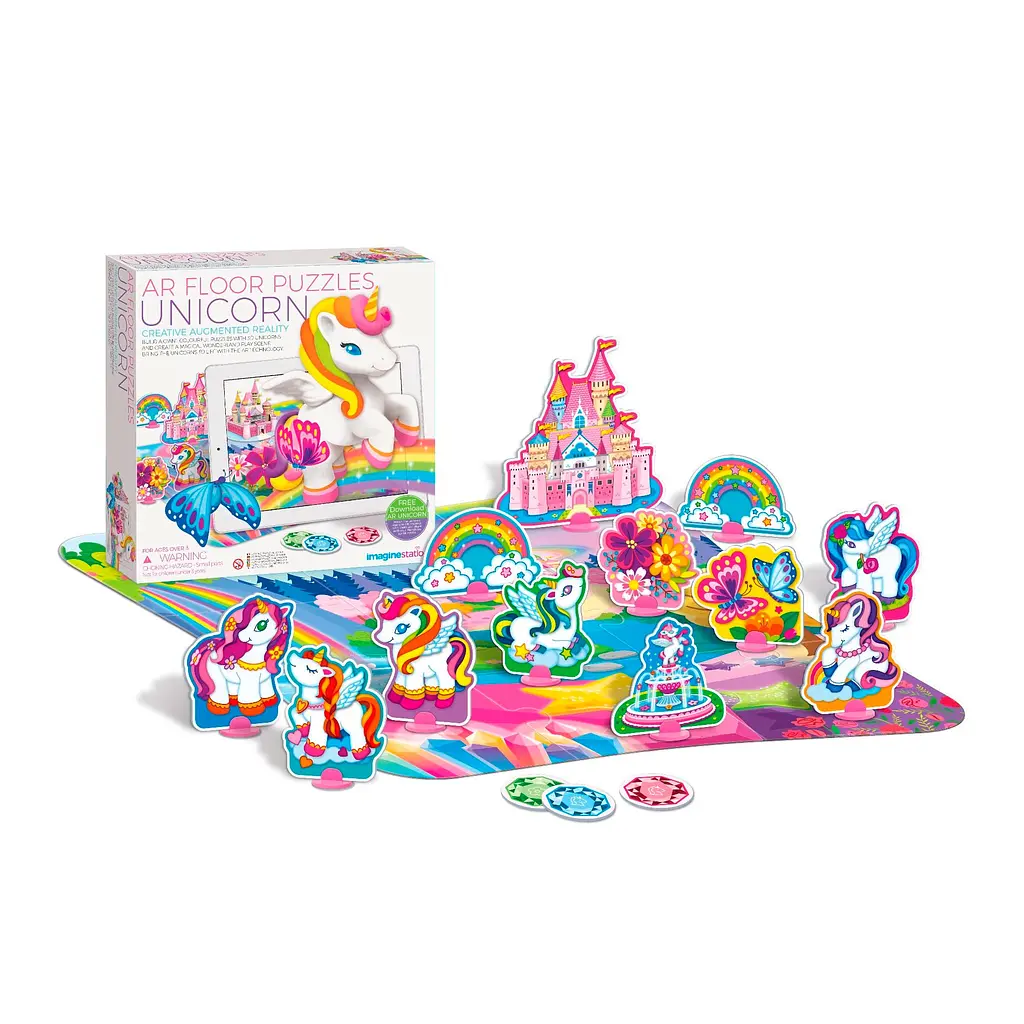 Пазл із 3D доповненою реальністю 4M AR Floor Puzzles Єдинороги 9 елементів (00-06802) - фото 2