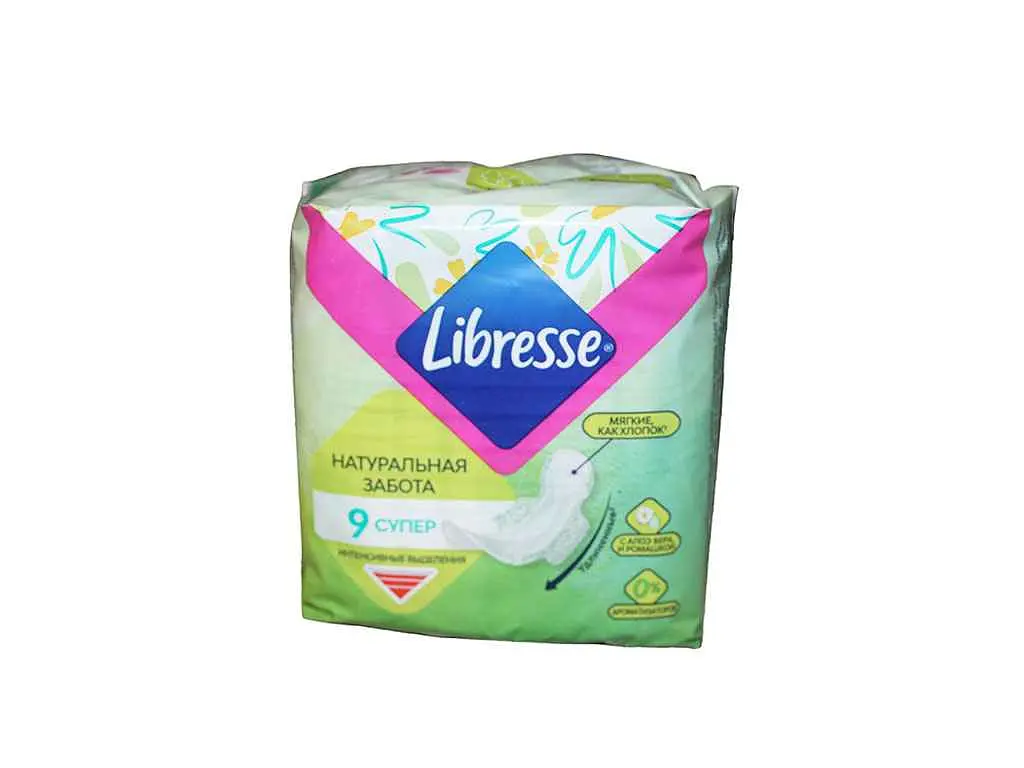 Прокладки гігієнічні LIBRESSE 9 шт 5 крапель Natural Care Ultra Super