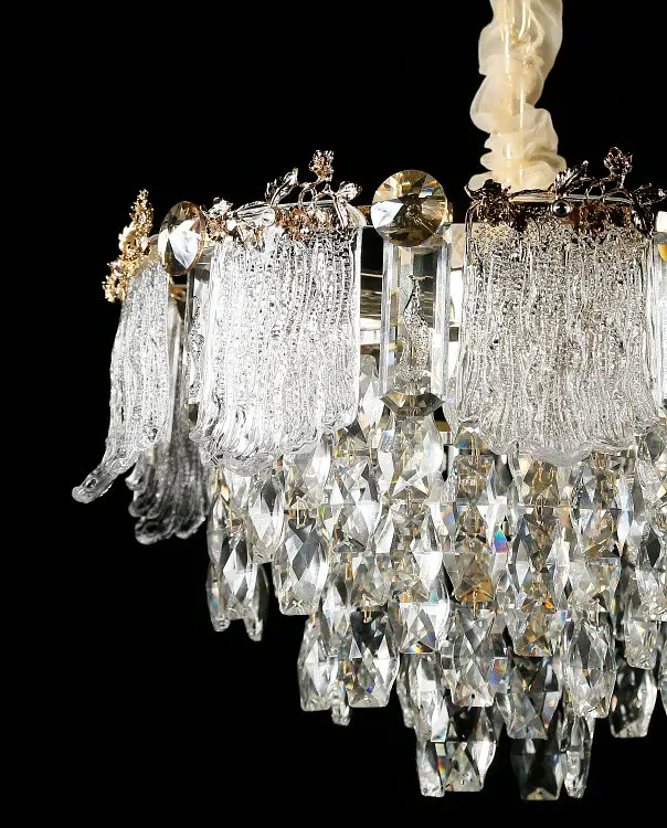 Золота підвісна люстра з кришталевим декором Splendid Ray L8251/480*H290/9, 48 см на 9 ламп. - фото 3