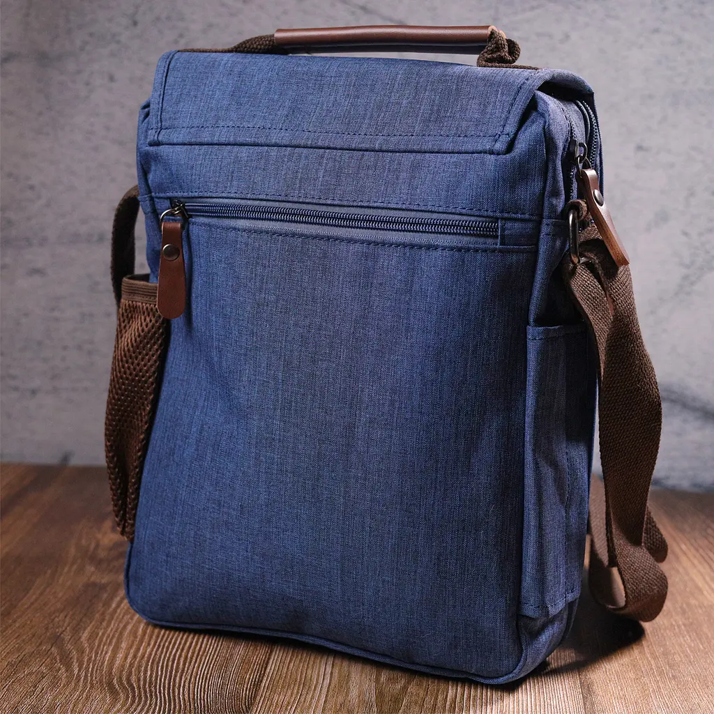 Цікава чоловіча сумка через плече із текстилю 15х32х8 см Vintage 15х32х8 см sum0021451 - фото 8