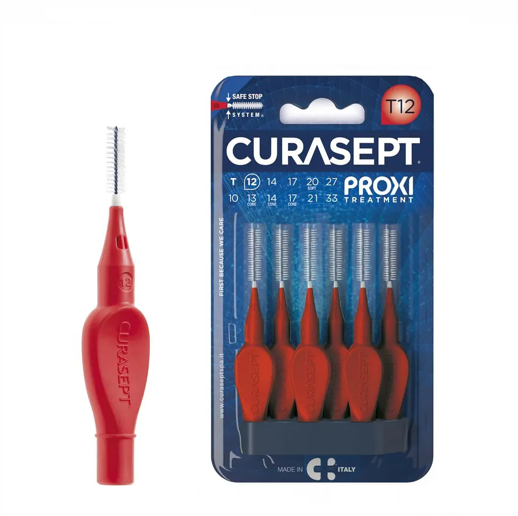 Міжзубний йоржик Curasept Proxi T12, ISO3 (1.2 мм, червоний), 6 шт - фото 4