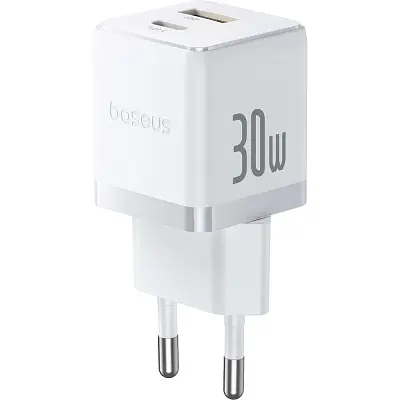Зарядний пристрій Baseus 1xUSB-C 30 Вт + 1xUSB білий (P1011160A213-00) - фото 10