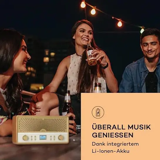 Стереосистема Auna Glastonbury Go Digital Radio Stereo Battery (10041151) - фото 5
