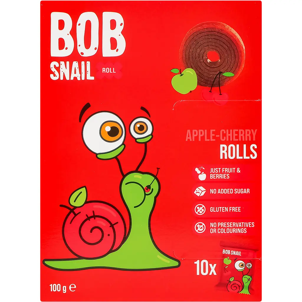 Фруктові яблучно-вишневі цукерки Bob Snail Roll 100 г (10 шт. х 10 г) - фото 2