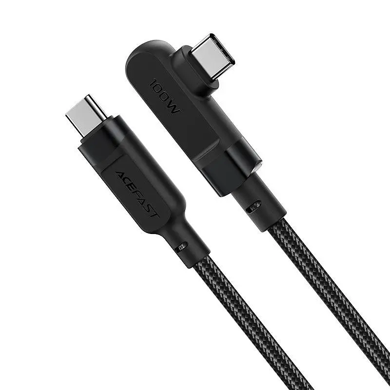 Кабель Acefast C5-03 USB-C to USB-C 100W right angled aluminum alloy 2 м черный - фото 3
