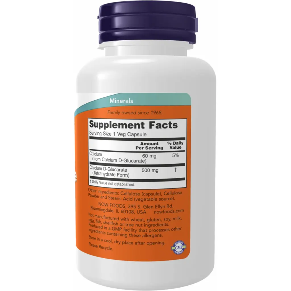 D-глюкарат кальцію Now Foods Calcium D-Glucarate 500 мг 90 капсул - фото 2