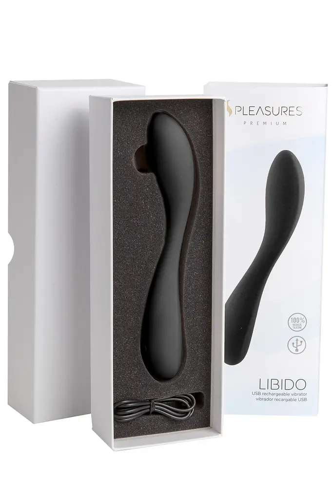 Вібратор Pleasures Premium Libido 19.5 см чорний - фото 3