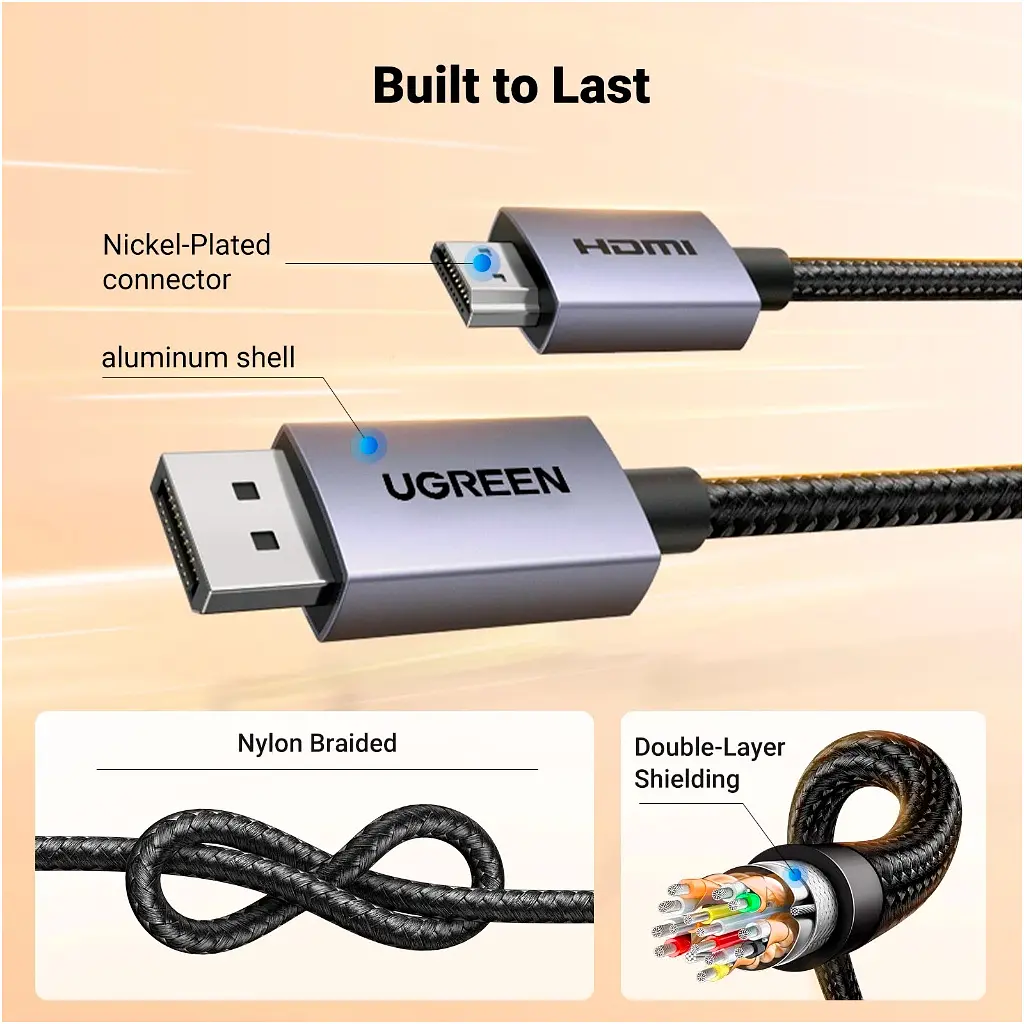 Кабель мультимедійний Ugreen DisplayPort M - HDMI M V2.0 4K 30Hz DP125 чорний 2 м (35842) - фото 9