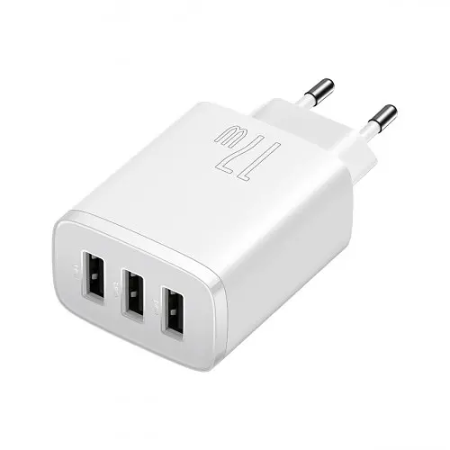 Сетевое зарядное устройство для Baseus Compact Charger 3USB 17 W CCXJ020102 White - фото 5
