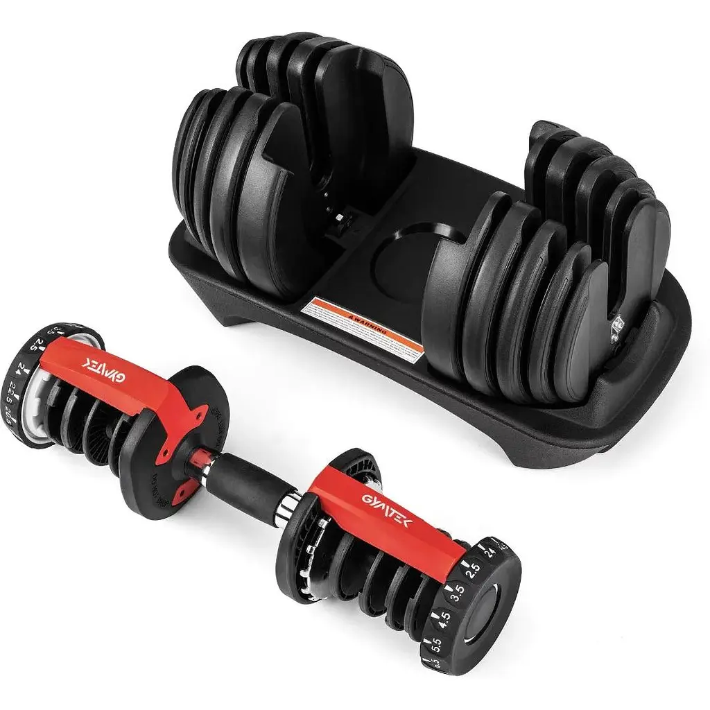 Гантель разборная регулируемая Gymtek 2.5-24 кг красная - фото 5