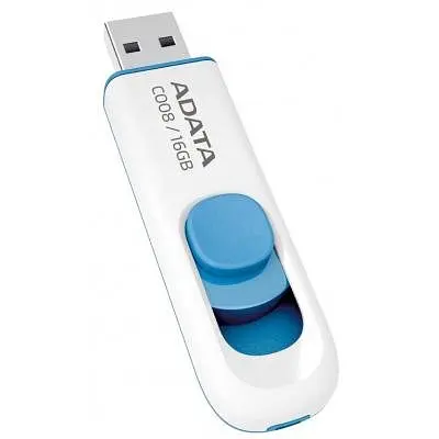 USB флеш накопитель ADATA 16GB C008 White USB 2.0 (AC008-16G-RWE) - фото 4