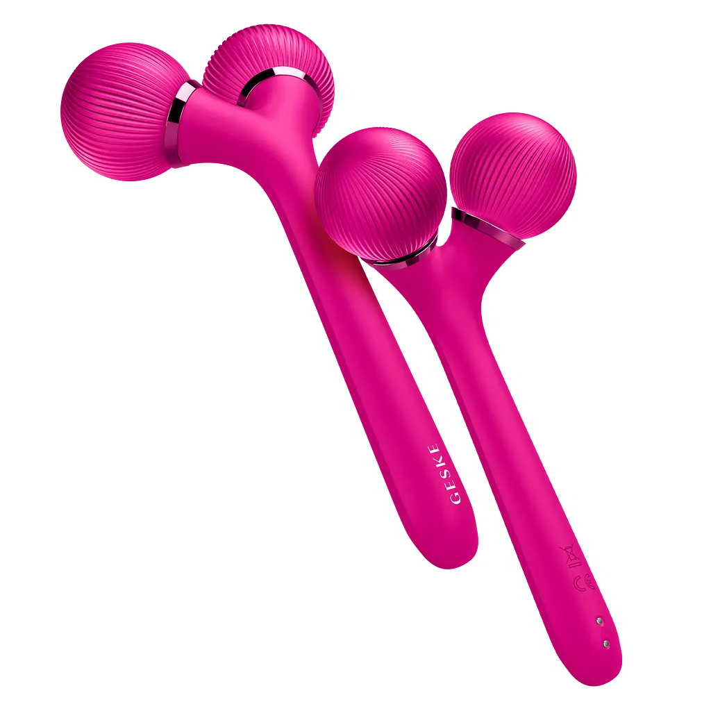 Електронний звуковий ролик для обличчя та тіла GESKE Sonic Facial & Body Roller 4 в 1 бузковий - фото 3