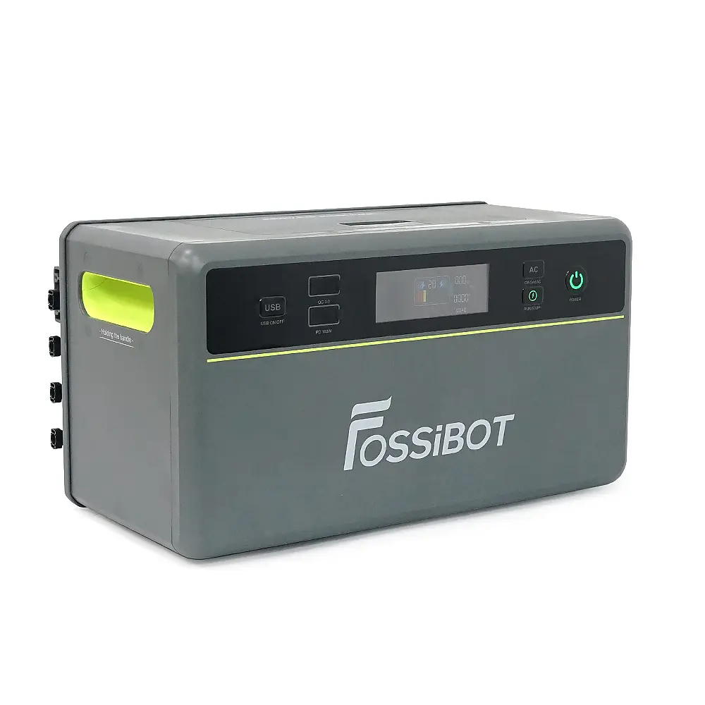 All-in-One Solar station FOSSiBOT FBP1200W+2Battery, APP Control, WiFi, 5874Wh LiFePO4 6000Cycles, MPPT 2000W max, 3хAC 220, 1xUSB-15W, 1хUSB-C(100W), Fast charge 90min, Bluetooth, Heating, IP65, -20-55°C, 476×308×751mm, 57,5kg - фото 3