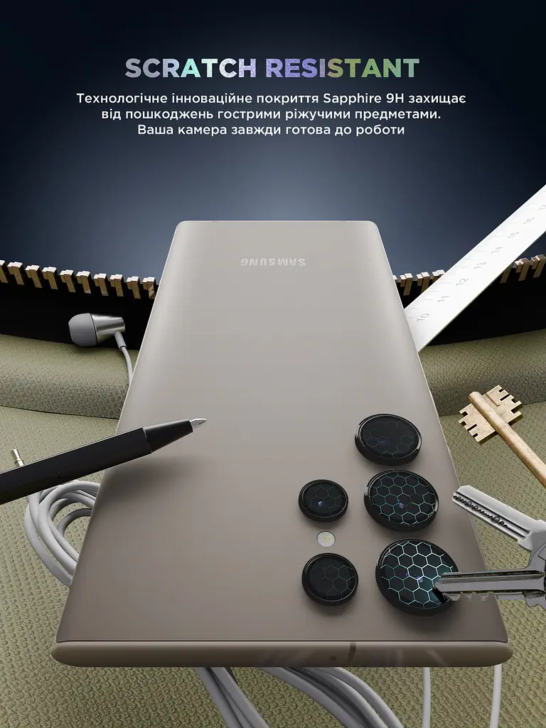 Захисне скло для камери Samsung Galaxy S24 Ultra 5G (SM-S928), Supreme BI, чорний колір, з рамкою, глянцеве скло для захисту лінз, протиударне, прозоре, з клейовим шаром по контуру, не впливає на якість фото, ArmorStandart (ARM76602) - фото 5