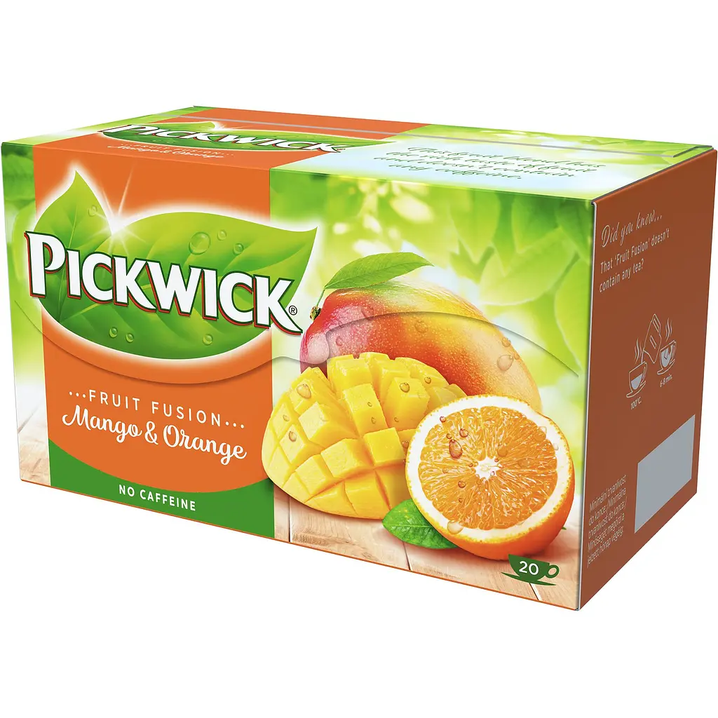 Чай фруктово-трав'яний Pickwick Fruit fusion Mango&Orange зі шматками манго та цедрою апельсину 35 г (20 шт. по 1.75 г) - фото 3