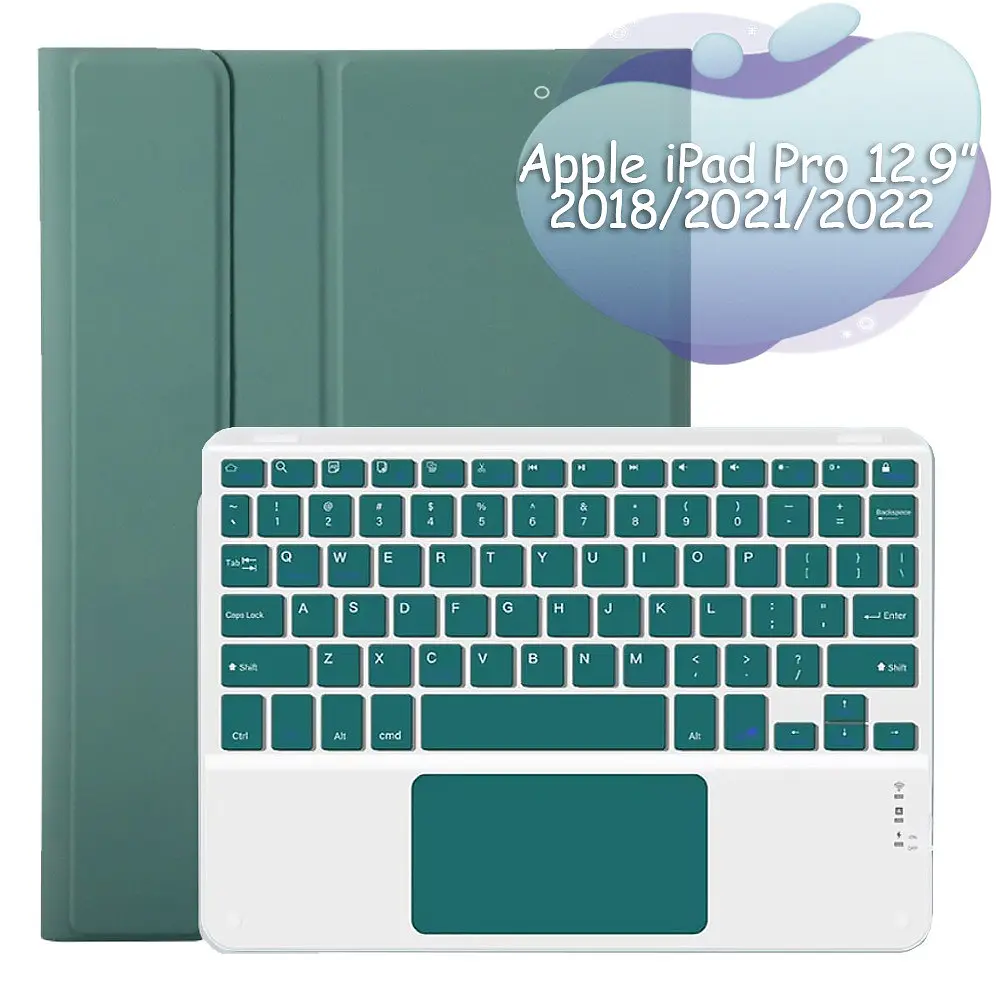 Чохол з бездротовою клавіатурою (TouchPad) BeCover для Apple iPad Pro 12.9 (2020/2021/2022) Темно-зелений (712383) - фото 5
