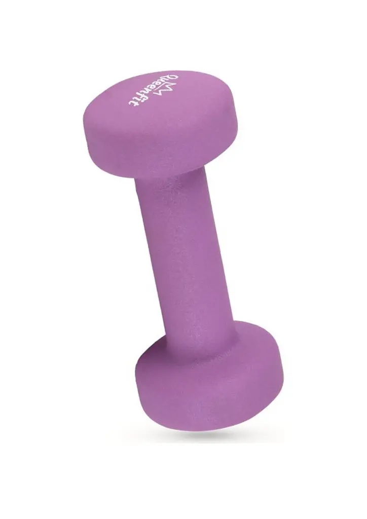 Гантели для фитнеса неопреновые Queenfit 2х1 кг фиолетовые - фото 4
