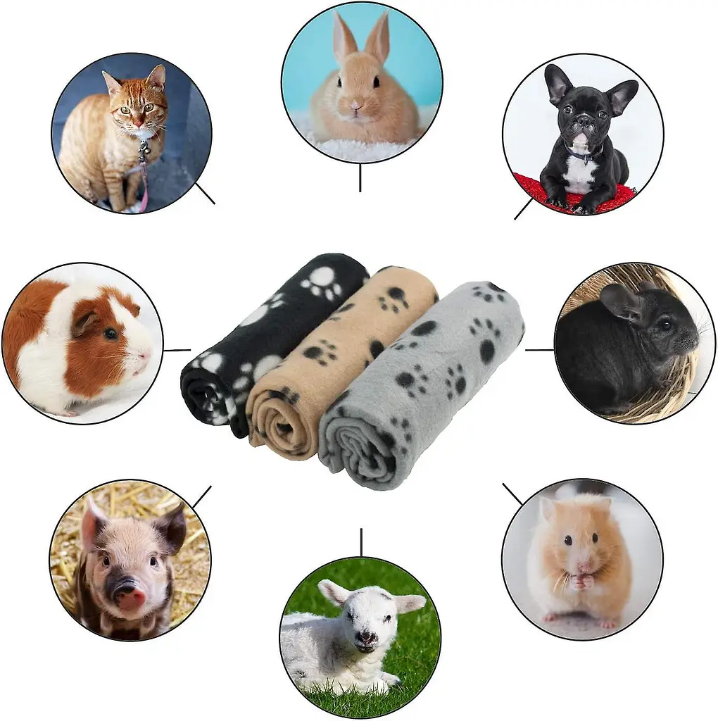 Плед для тварин Paw Print Soft Fleece Pet Blanket 70х100 см Чорний - фото 5