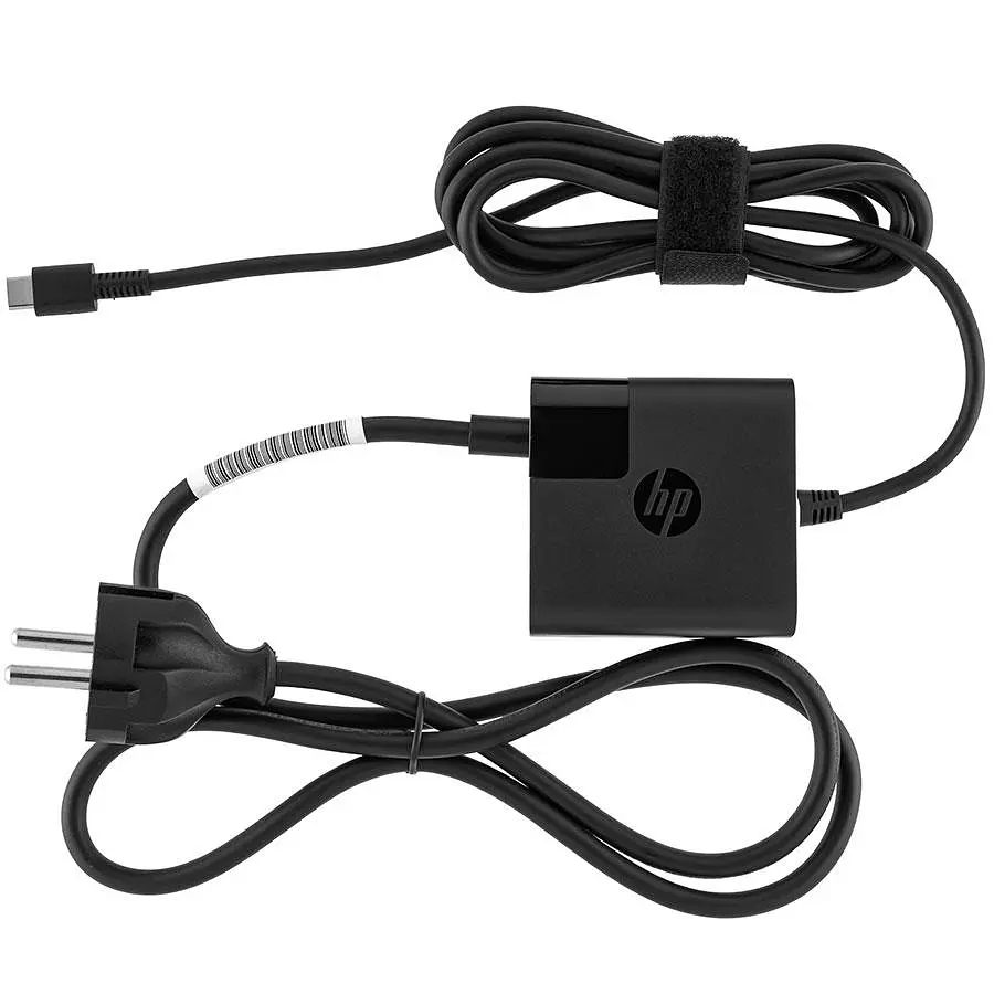 Блок живлення Hewlett Packard для ноутбука HP TYPE-C 45W квадратный чорний - фото 2