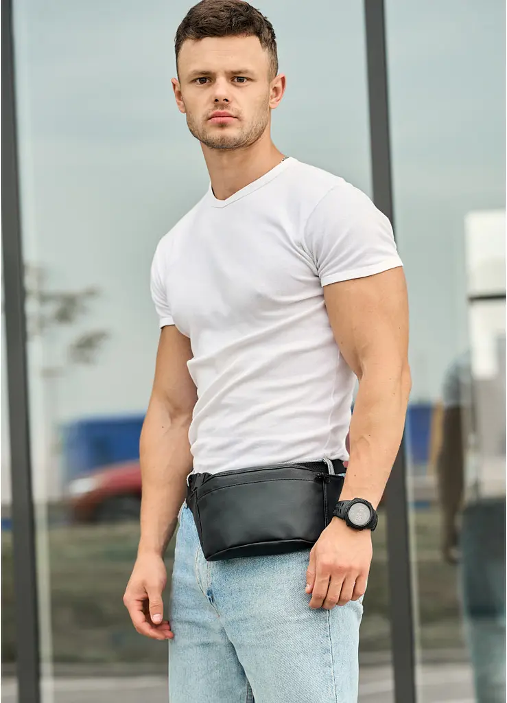 Поясна сумка бананка Sambag Tirso MSOm чорний 31 х 12 х 5 см (80119001m) - фото 6
