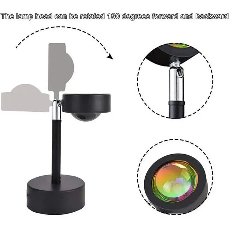 LED лампа для селфі XPRO SUN QS822 з ефектом сонця, з USB-штекером і кнопковим перемикачем (RGB_1741) - фото 4