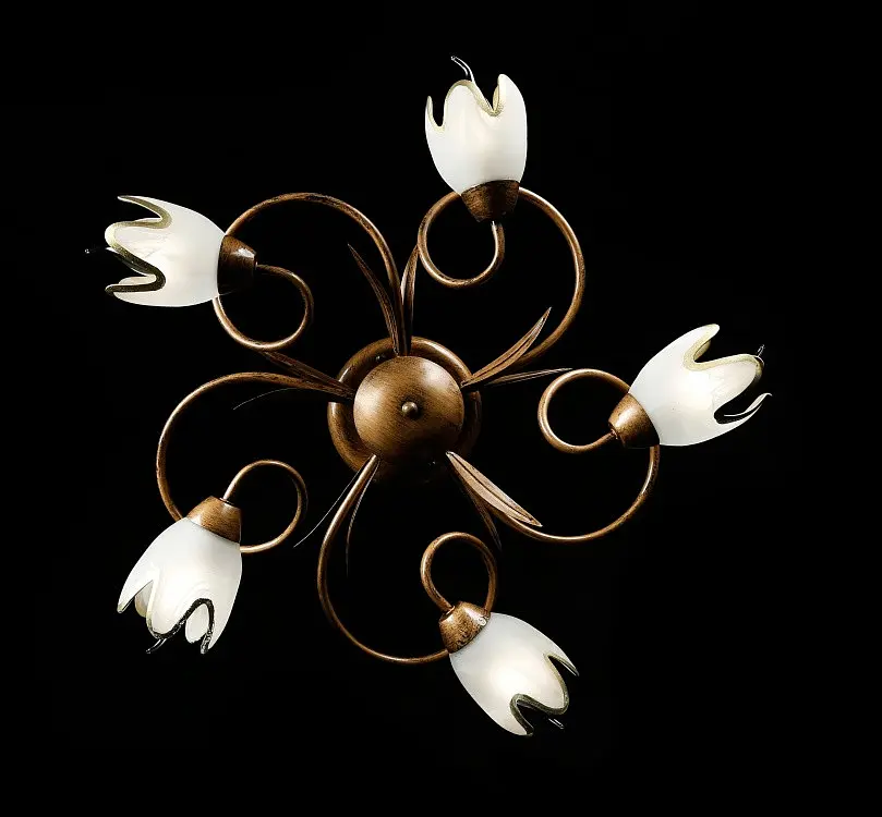 Люстра з плафонами LED Splendid Ray L90707F/5, 5 ламп, бронза, білий, для вітальні та спальні - фото 2