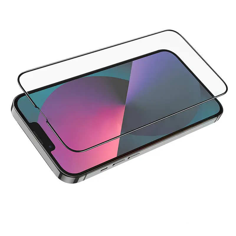 Захисне скло Hoco Flash attach full screen silk HD tempered glass for iP13 Pro Max ( G1 ) Black - фото 2