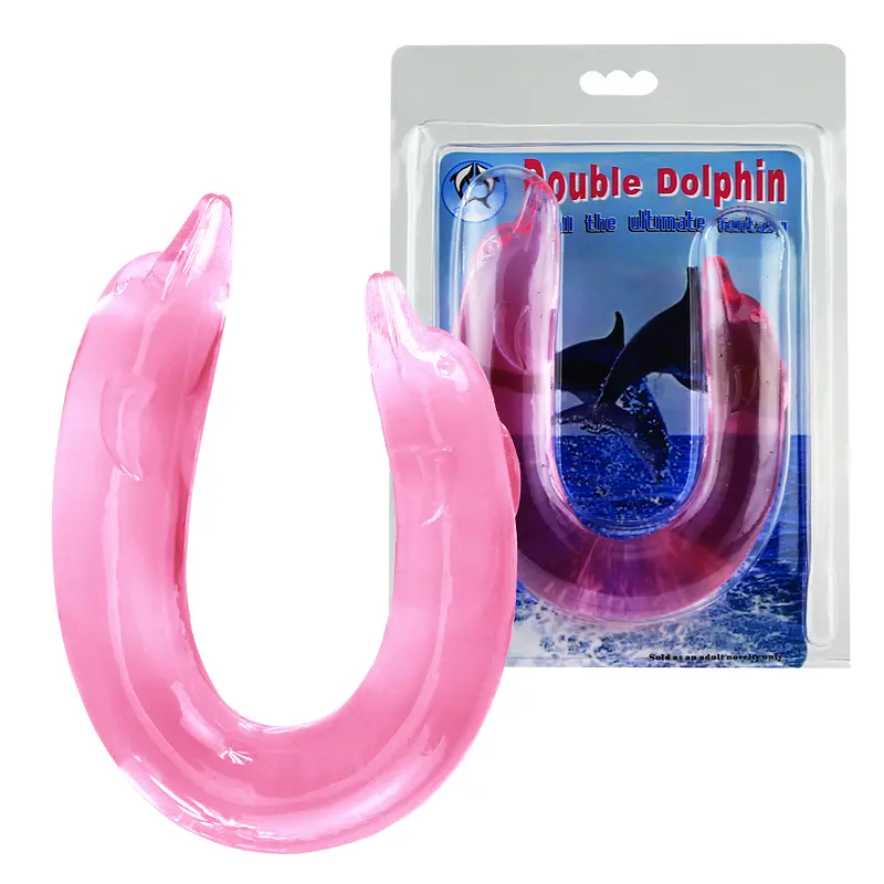 Двосторонній фалоімітатор - Double Dolphin Pink - фото 7