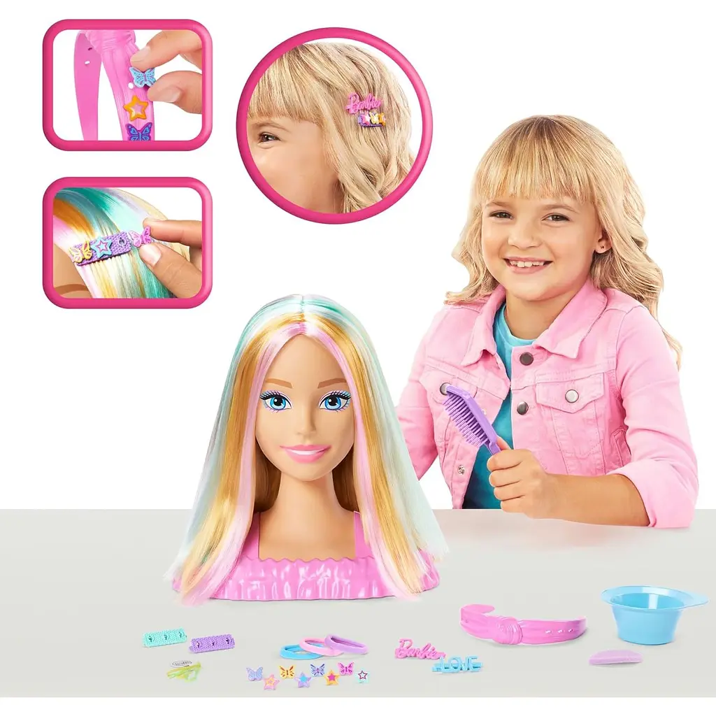 Лялька-манекен Barbie Кольорове перевтілення, для зачісок з аксесуарами (JFG81) - фото 6