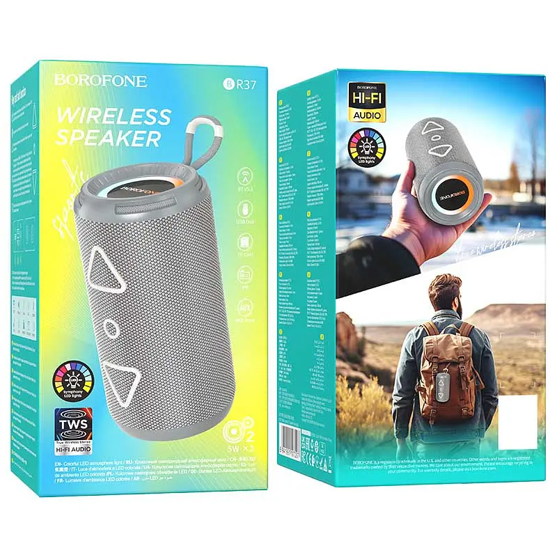 Bluetooth Колонка Borofone BR37 Noble sports Dark Gray - фото 2