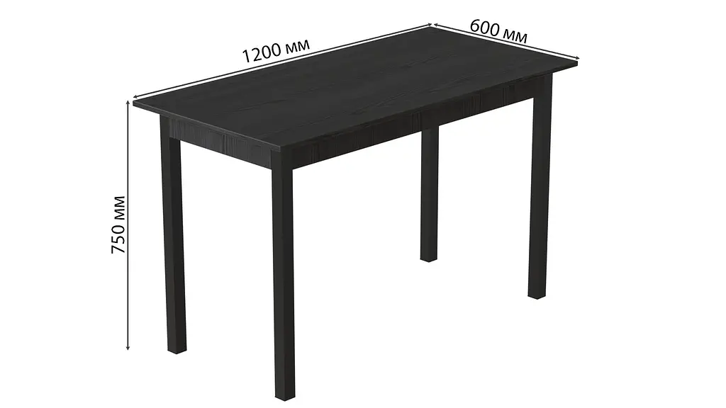 Стол кухонный Ferrum-decor Марио 75x120x60 Черный ДСП Сосна Кембра 16мм (FRD-105728) - фото 3