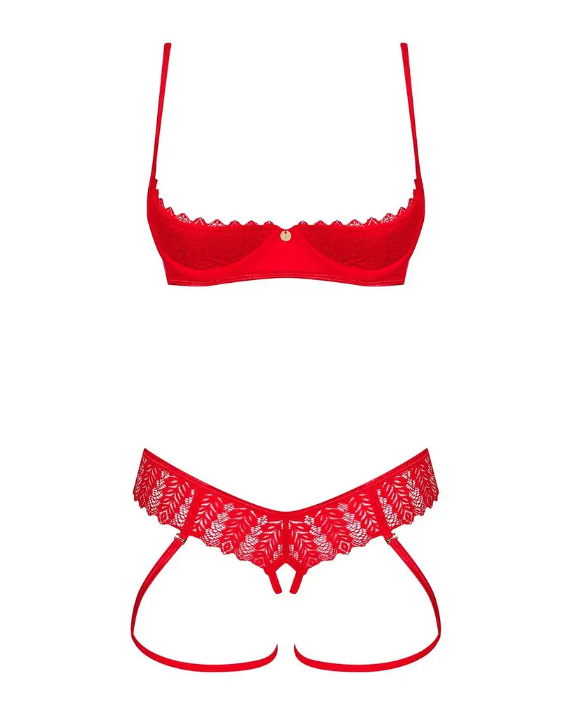 Комплект Obsessive Ingridia 2-pcs crotchless Set XS/S - фото 3