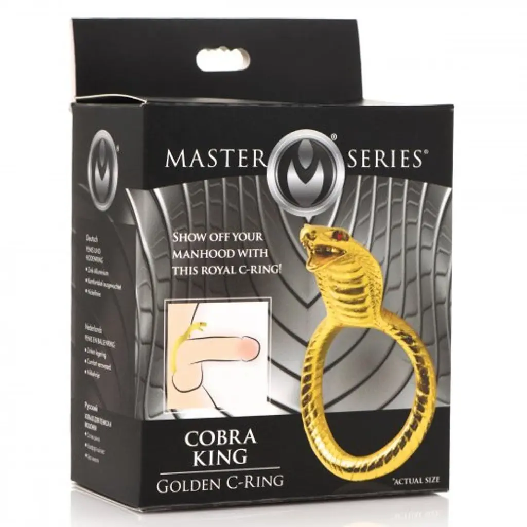 Ерекційне кільце на пеніс Master Series Cobra King, 4.5 см (золотистий) - фото 4