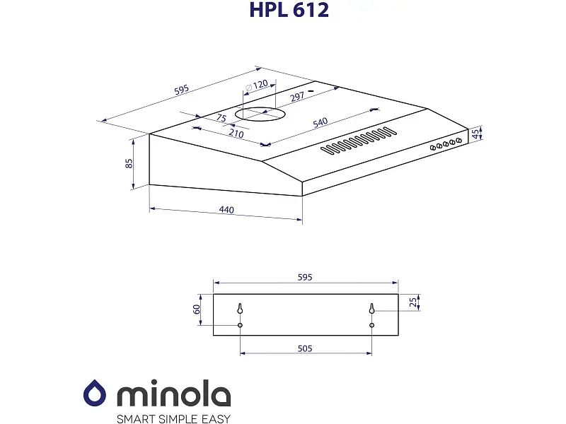 Витяжка Minola HPL 612 BR - фото 9