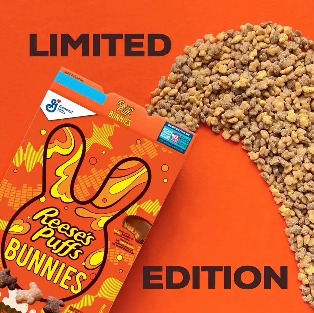 Сухий сніданок General Mills Reese's Puffs Bunnies Breakfast Cereal 557г - фото 2