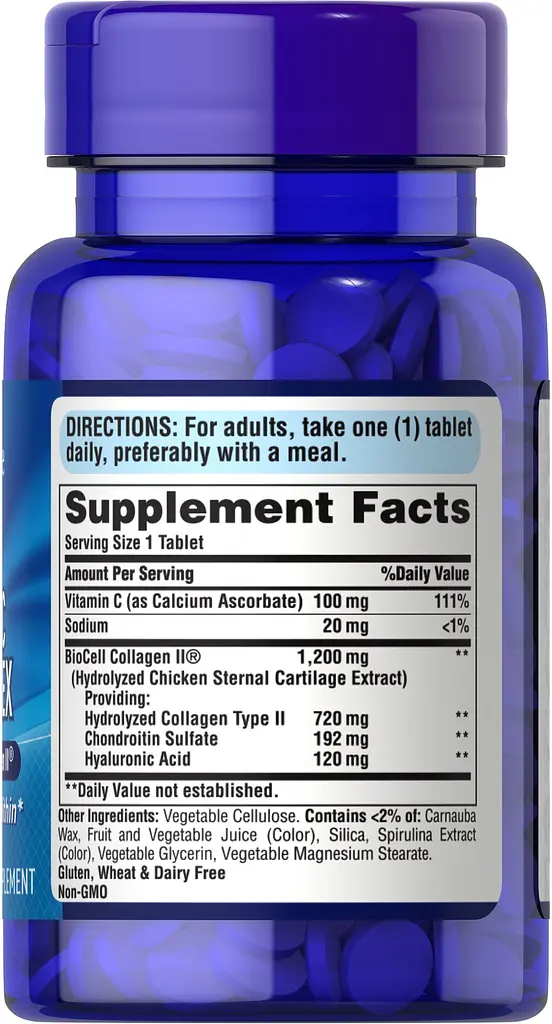 Колаген Collagen Hyaluronic Acid Complex 30 таблеток Puritan's Pride vit0005680 - фото 3