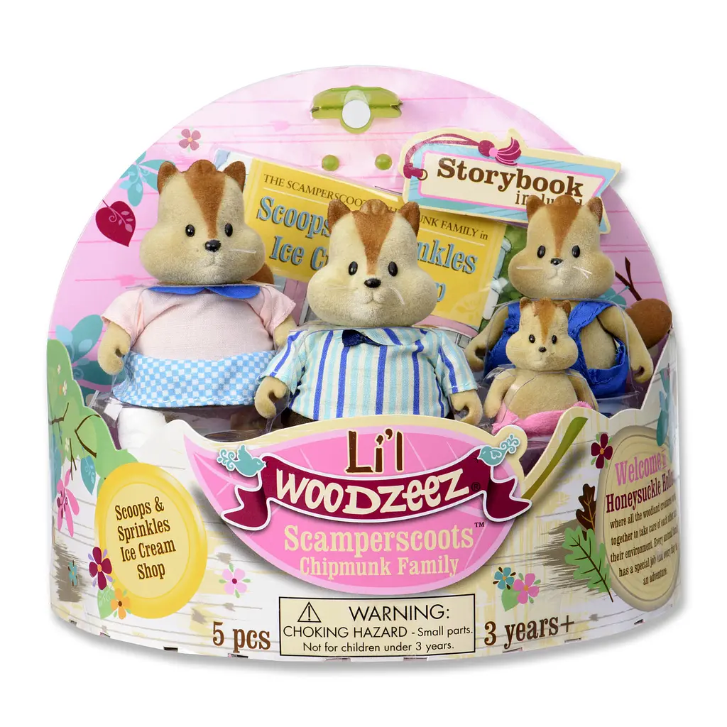 Набір фігурок Li'l Woodzeez Сім'я Бурундуков 4од книжка EN det0018397 - фото 3