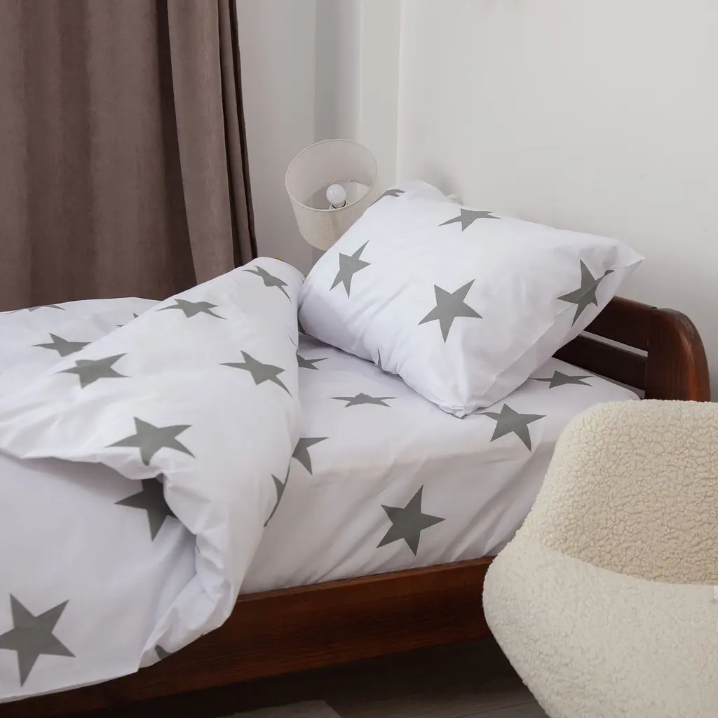 Комплект постільної білизни ТЕП Soft dreams Зірки підлітковий сірий (2-04191_29910) - фото 3