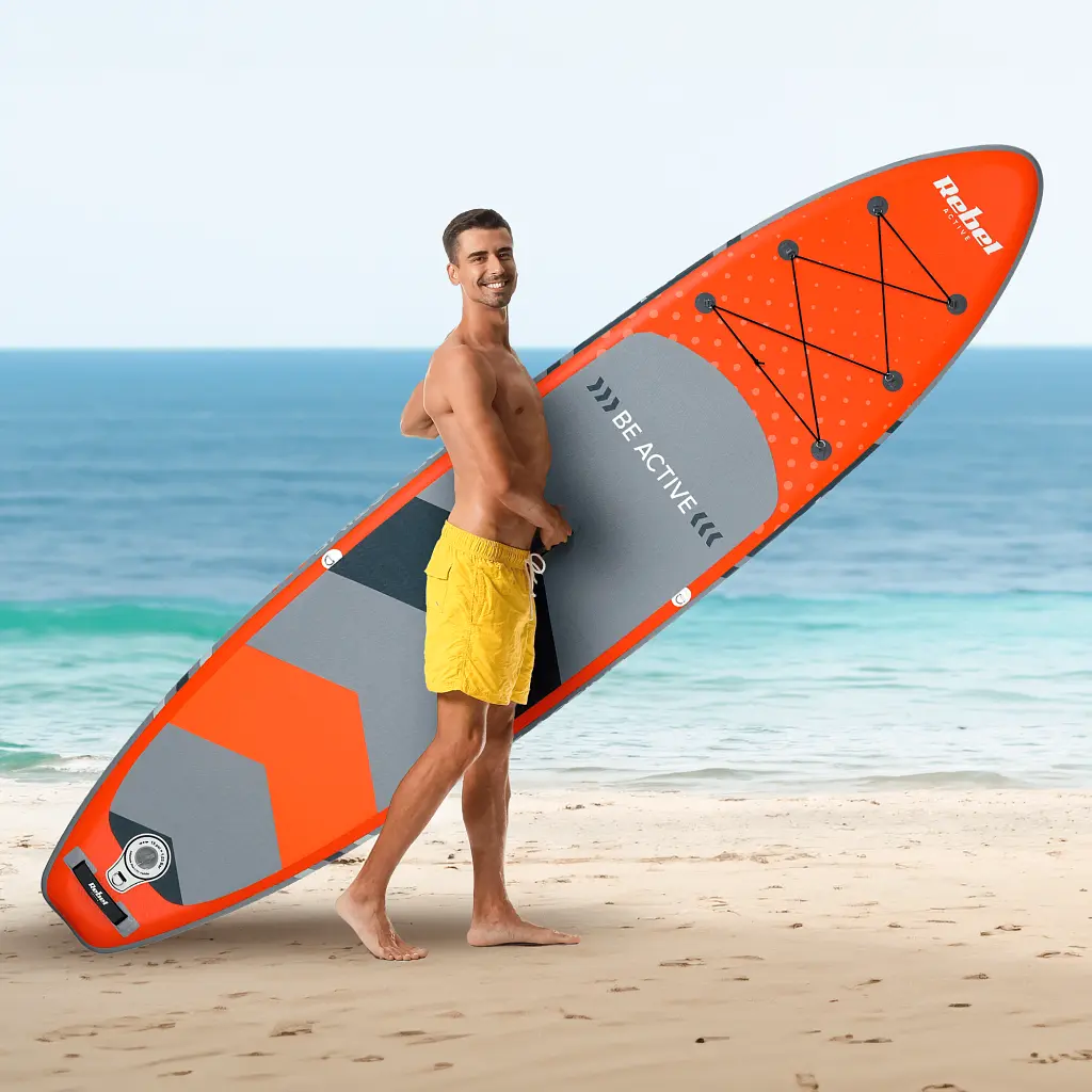 SUP доска Rebel Active RBA-4501-OR 350 см с аксессуарами сапборд 170 кг 350 x 81 х 15 см Orange - фото 2
