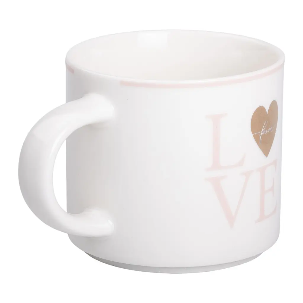 Чашка порцелянова Love 350 мл, білий Liling Rongxiang Ceramic RX-N240126WL - фото 7