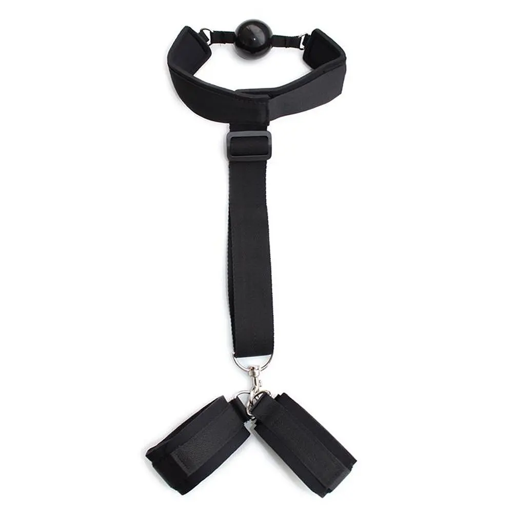 БДСМ набір Fetish Addict Gag Ball With Hand Cuff (чорний)
