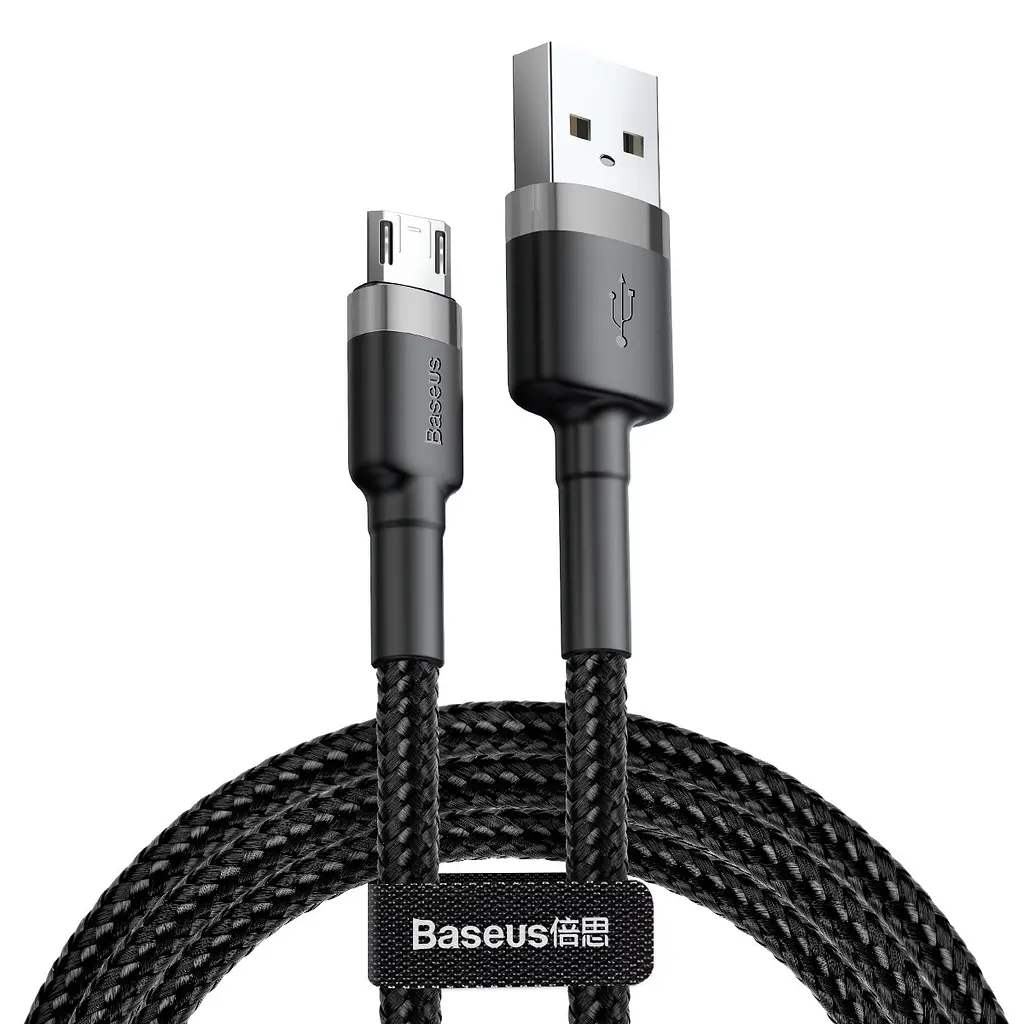Дата кабель Baseus Cafule USB to MicroUSB Cable 1.5A (2m) (CAMKLF-C) Сірий / Чорний - фото 2