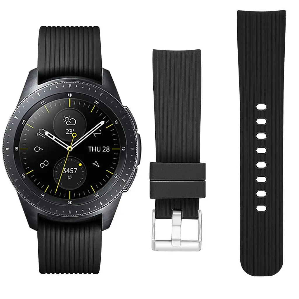 Ремінець BeWatch шириною 20 мм для Samsung Galaxy Active 2 Galaxy watch 3 41 мм Чорний (1012101) - фото 2
