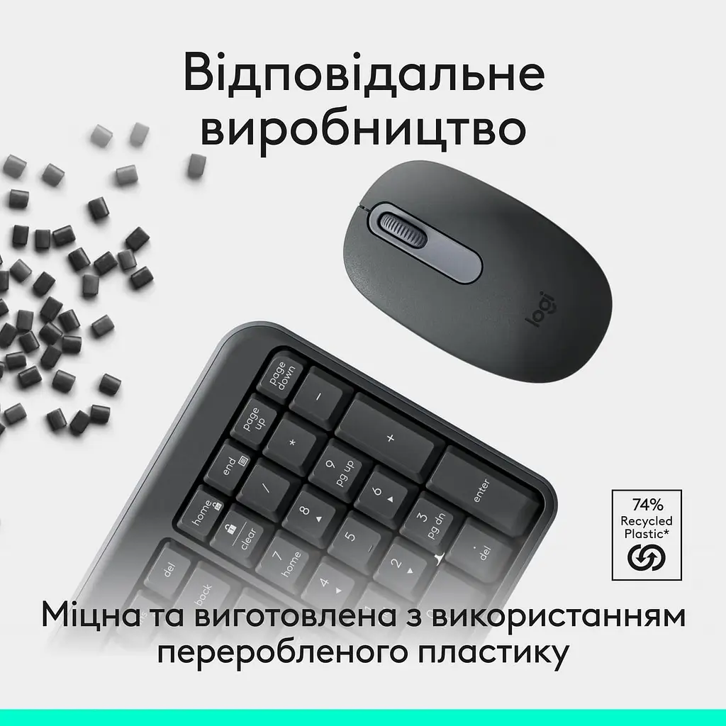 Комплект (клавиатура и мышь) Logitech MK250 Wireless Combo UKR Graphite - фото 5